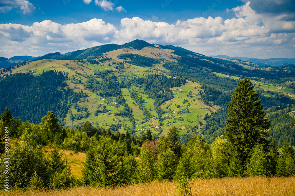 Beautiful mountain landscape in the summer time. Carpathian mountains, Ukraine