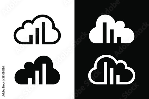 Cloud with bar chart concept. Very suitable in various business purposes, also for icon, symbol and many more.