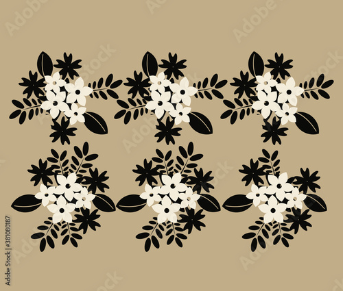 black and white floral background