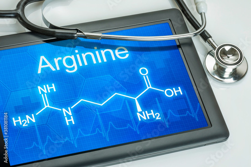 Tablet with the chemical formula of Arginine