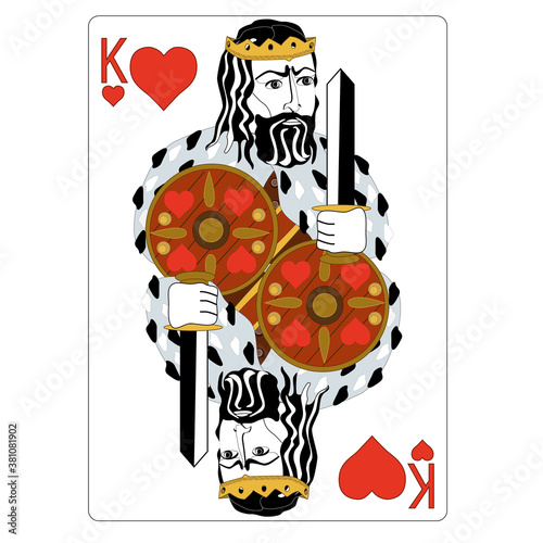 Playing cards. King of hearts. Game. Gambling.