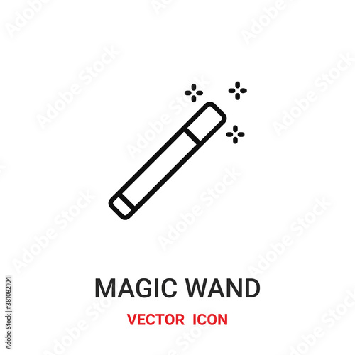 magic wand icon vector symbol. wand symbol icon vector for your design. Modern outline icon for your website and mobile app design.