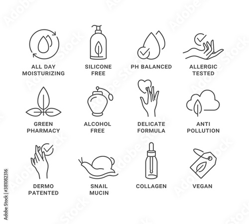Vector set of logos, badges and icons for natural and organic products.Collection symbol of healthy products.