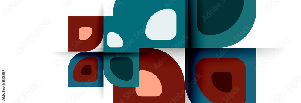 Set of vector modern geometric abstract backgrounds with repeating abstract round shapes patterns and shadow effects Set of vector modern geometric abstract backgrounds with repeating abstract round shapes patterns and shadow effects