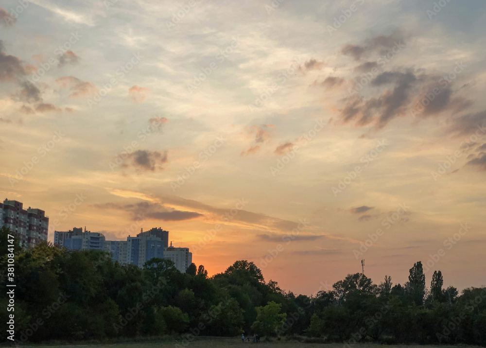 Fototapeta premium sunset in the city