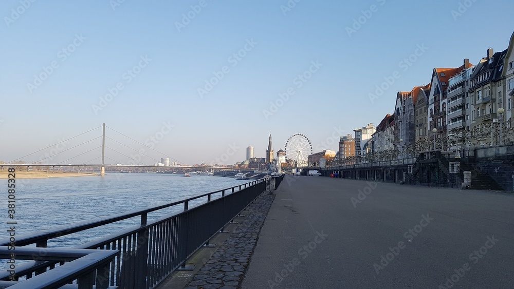 View from the promenade in Dusseldorf