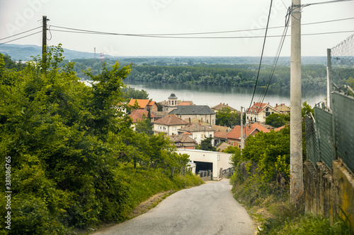 Street leading to Ritopek, small place close to Belgrade, Serbia photo