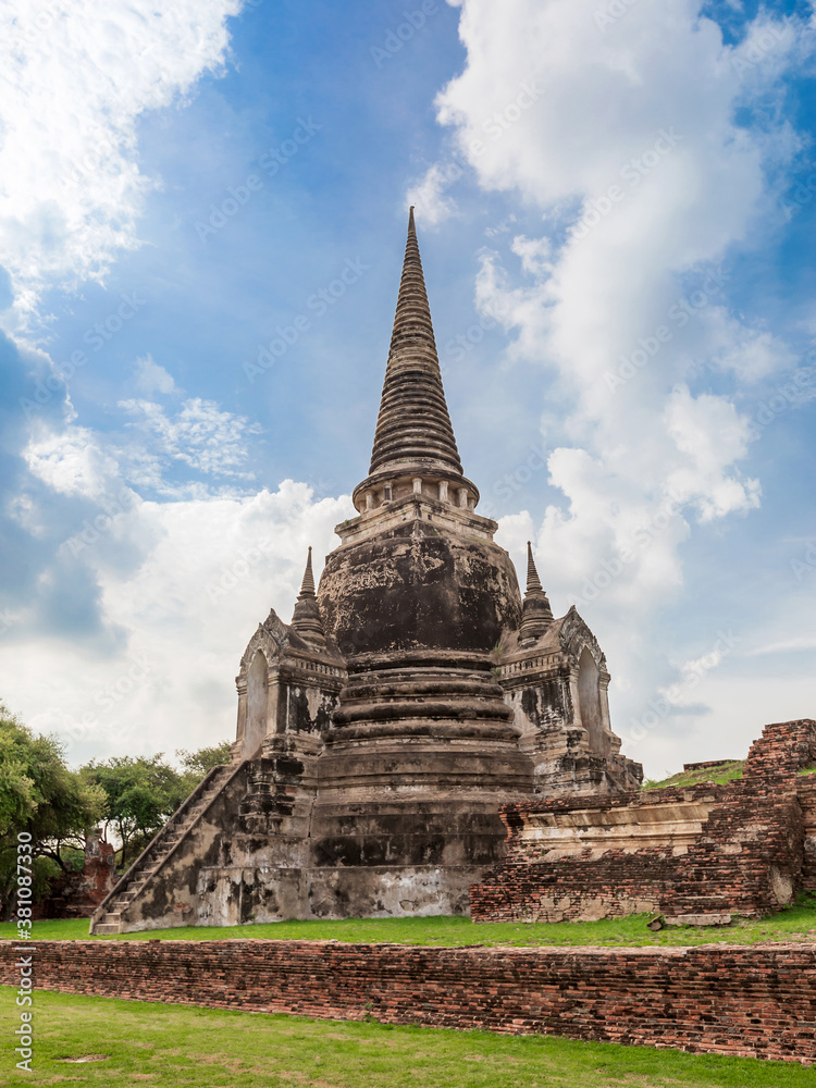 Pagoda of Wat Phra Si Sanphet temple in Ayutthaya Historical Park, Thailand
