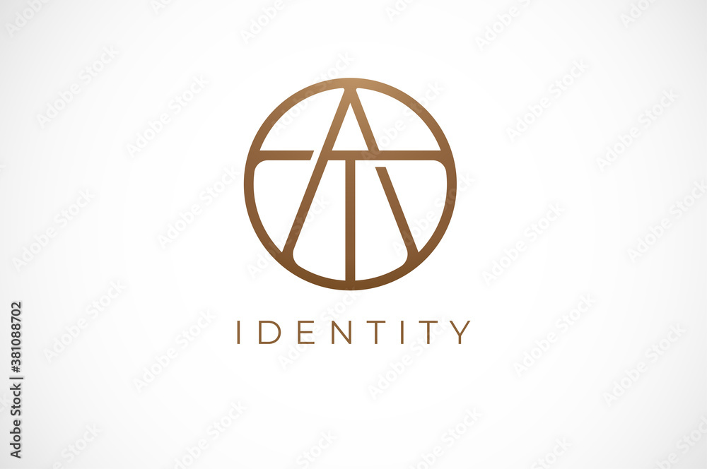 Abstract initial letter T and A logo,usable for branding and business logos, Flat Logo Design Template, vector illustration