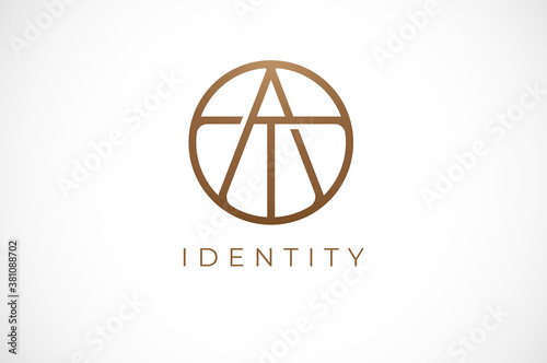 Abstract initial letter T and A logo,usable for branding and business logos, Flat Logo Design Template, vector illustration photo