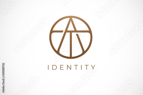 Abstract initial letter T and A logo,usable for branding and business logos, Flat Logo Design Template, vector illustration