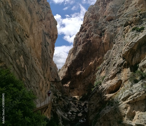 The dramatic and scary El Caminito Del Rey hiking path and Ronda Bridge in Southern Spain