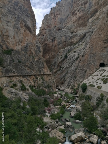 The dramatic and scary El Caminito Del Rey hiking path and Ronda Bridge in Southern Spain