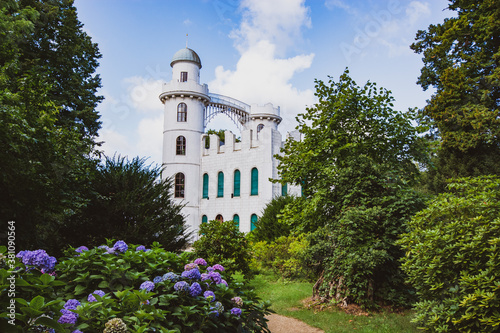 Berlin, Germany - castle on peacock island in lake Wannsee. A nearby recreational area of Berlin