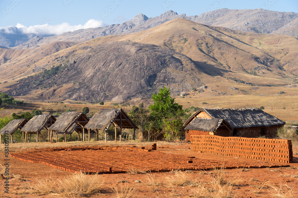 Traditional brickyard in Madagascar Traditional brickyard in Madagascar