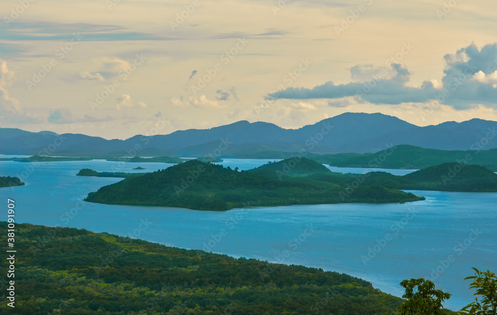 Aerial view of kao fa she viewpoint of ranong landscape Aerial view of kao fa she viewpoint of ranong landscape