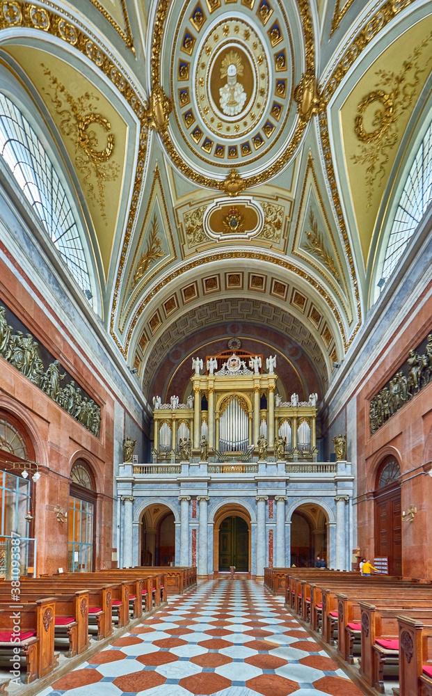 Interior of the Primatial Basilica of the Blessed Virgin Mary Assumed Into Heaven and St Adalbert in Esztergom, Hungary