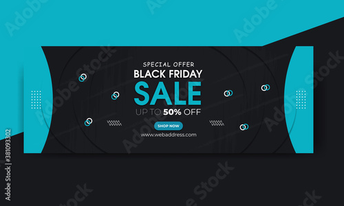 Black Friday Facebook Cover Post and Web Banner Template, Facebook Timeline Banner Design, Promotion Ads Banner Template 