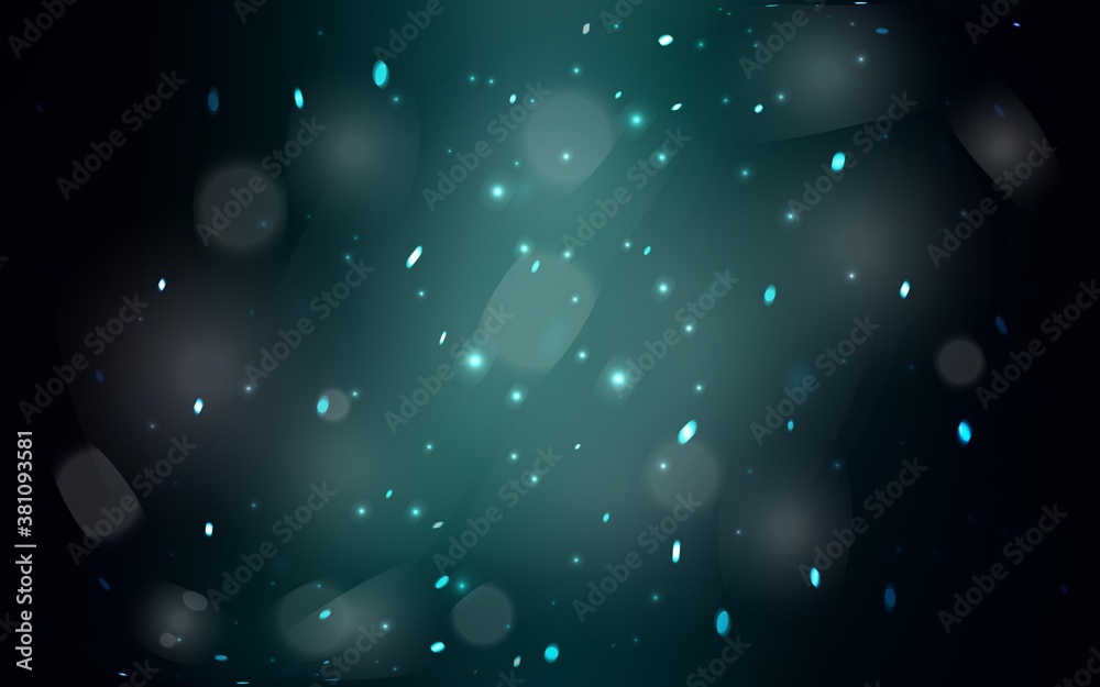 Dark Green vector template with ice snowflakes. Blurred decorative design in xmas style with snow. The pattern can be used for new year ad, booklets.