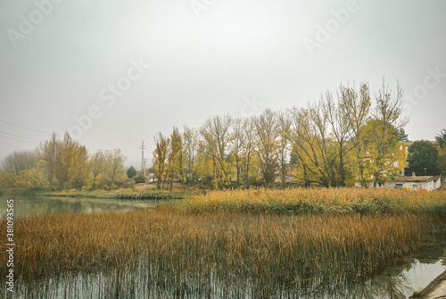 Landscape of the Uña lagoons, Cuenca province in Autumn. Spain.