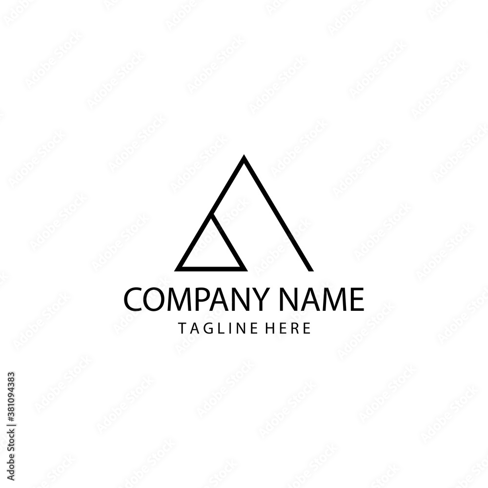 Letter A simple logo design vector illustration template