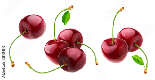 Cherry isolated on white background with clipping path