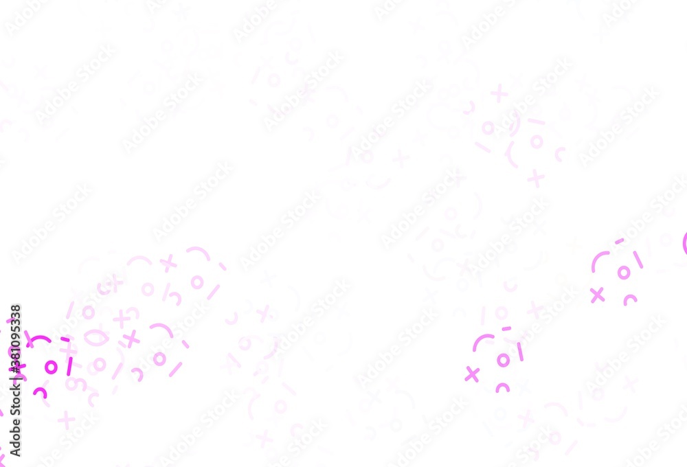 Light Purple, Pink vector texture with mathematic symbols.