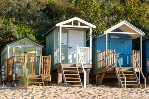 3 beach huts on the beach