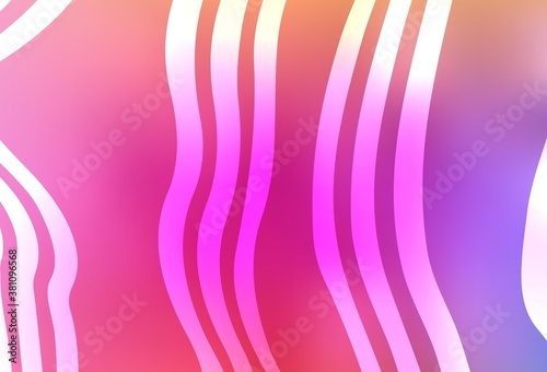 Light Pink, Red vector backdrop with curved lines.