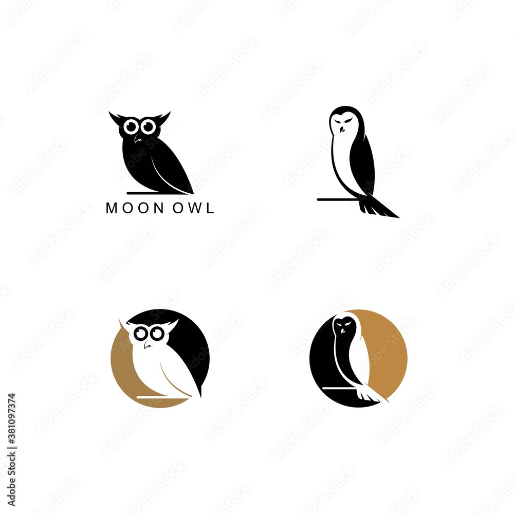 Owl logo template vector