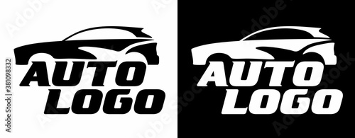 Auto logo. Stylish crossover silhouette. Vector graphics