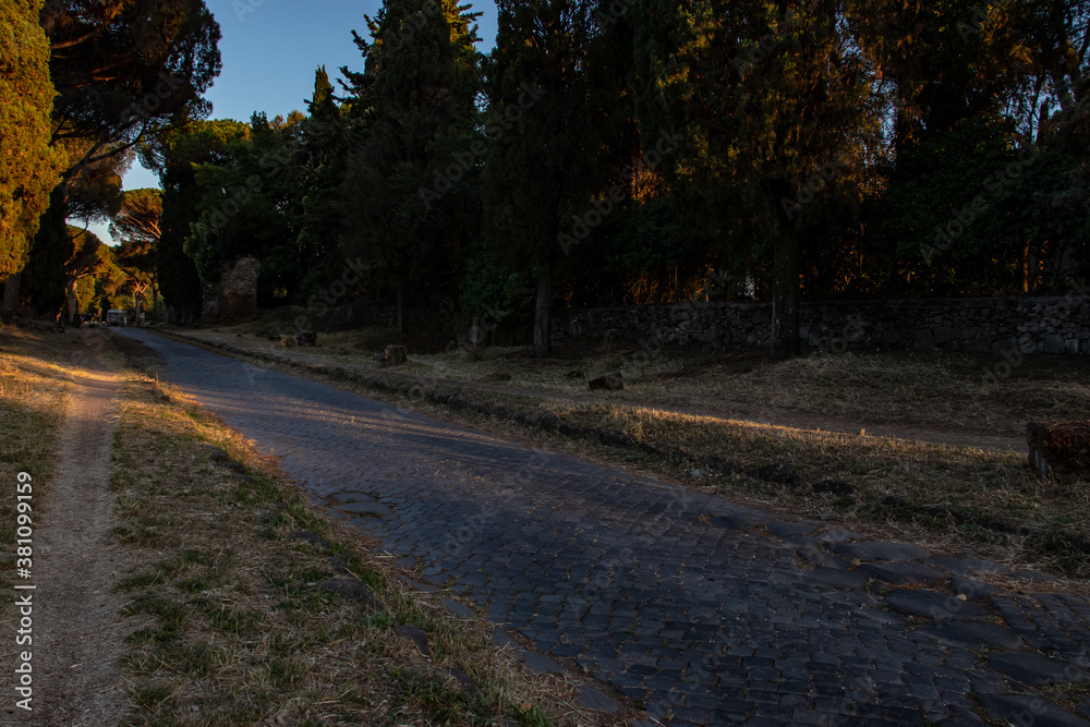 Obraz premium The ancient appia is the most famous street in Rome.