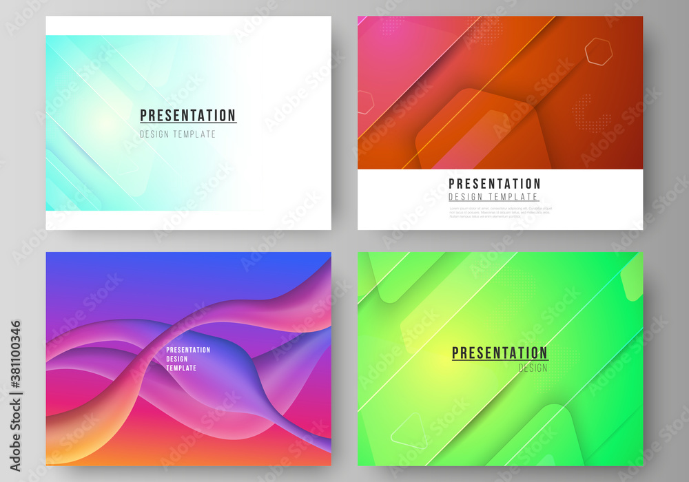 The minimalistic abstract vector illustration layout of the presentation slides design business templates. Futuristic technology design, colorful backgrounds with fluid gradient shapes composition. The minimalistic abstract vector illustration layout of the presentation slides design business templates. Futuristic technology design, colorful backgrounds with fluid gradient shapes composition.