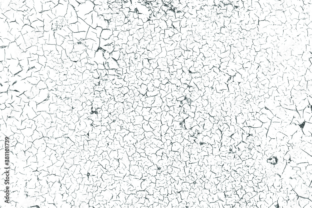 Crackle paint overlay. Vector black and white  grunge pattern made from natural oil paint crackle. Cool texture of cracks, stains, scratches, splash, etc for print and design. EPS10.