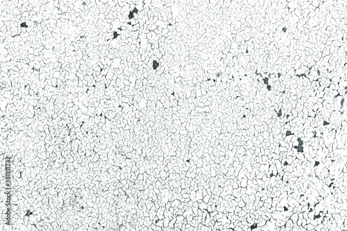 Crackle paint overlay. Vector black and white  grunge pattern made from natural oil paint crackle. Cool texture of cracks, stains, scratches, splash, etc for print and design. EPS10.