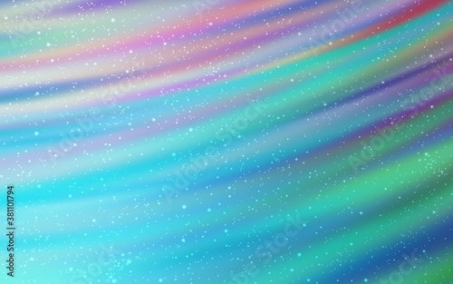 Light Pink, Blue vector texture with milky way stars. Shining colored illustration with bright astronomical stars. Template for cosmic backgrounds.