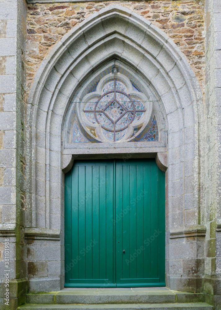 old wooden door in wall