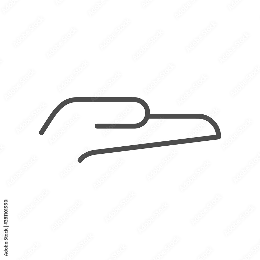 Holding palm line outline icon