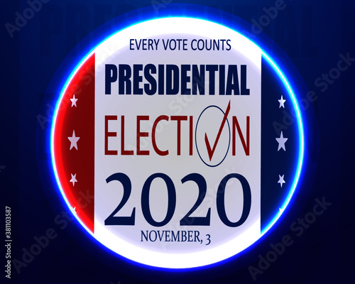  US Presidential Election Banner and Poster Background concept for the year 2020. American Election campaign between democrats and republicans