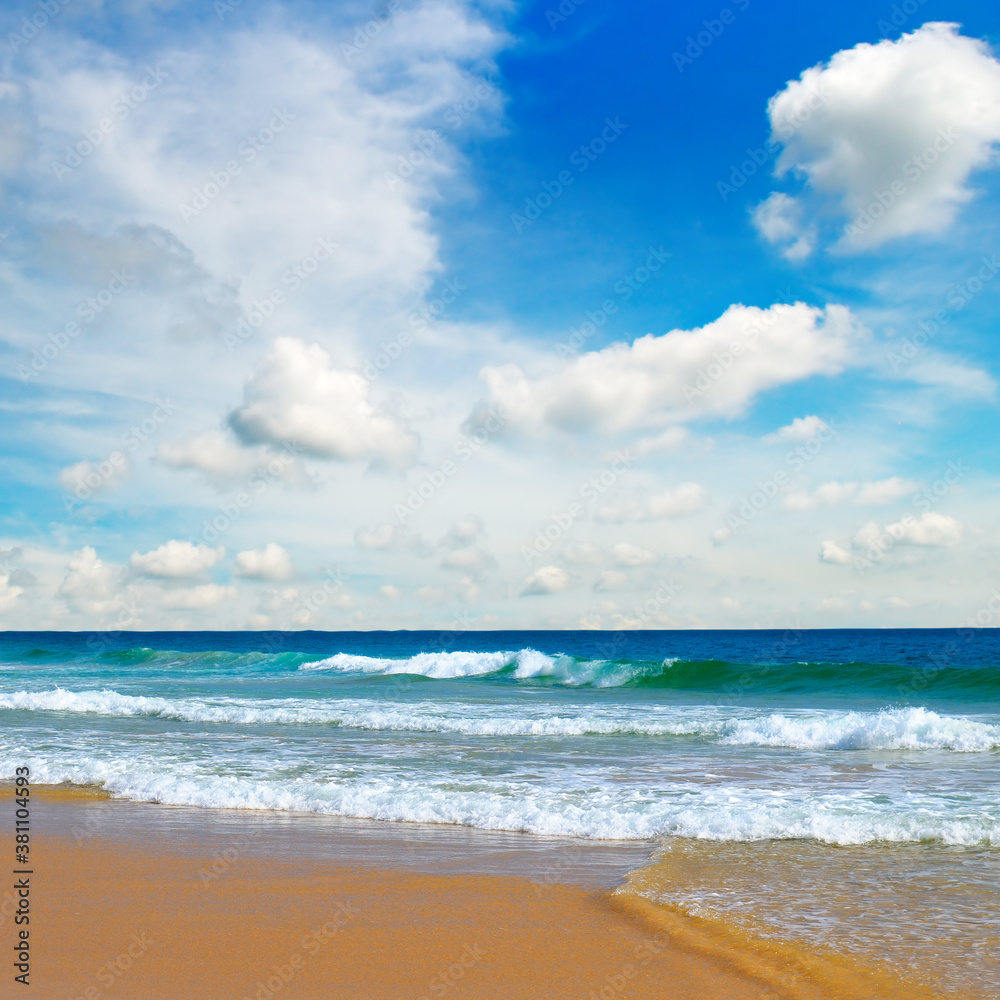 Sea and clouds on blue Sky background. Sea and clouds on blue Sky background.