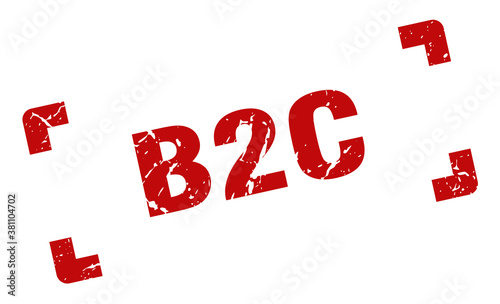 b2c stamp. square grunge sign isolated on white background