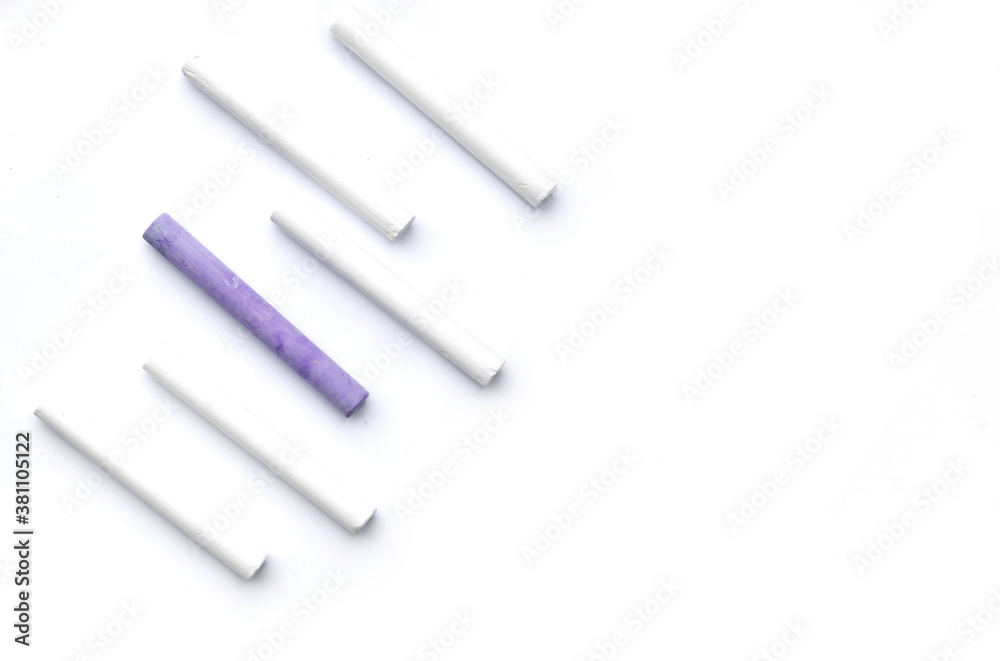 Chalks White Limestone Slate Pencils having on white background. Chalks White Limestone Slate Pencils having on white background.