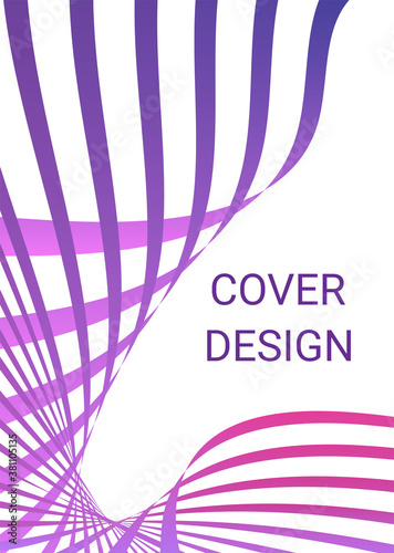 Fototapeta Naklejka Na Ścianę i Meble -  Cover design. Design template. Creative backgrounds with abstract gradient wave lines for creating trendy banner, poster