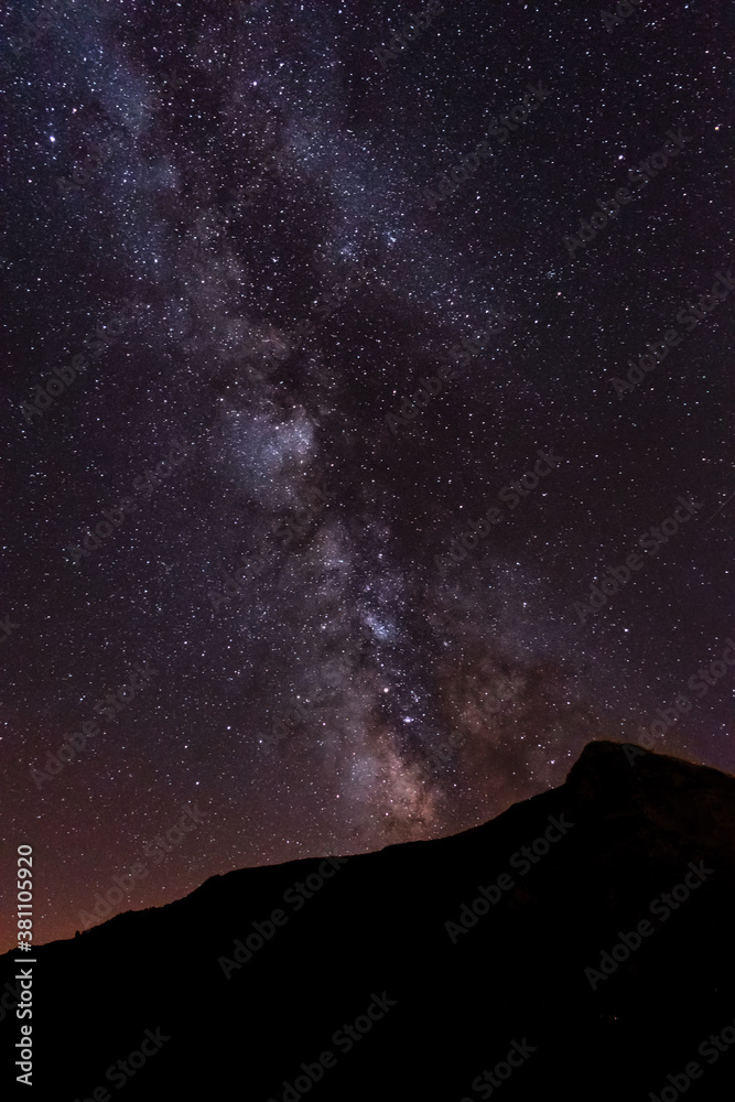 Amazing sight of the milky way in Pyrenees