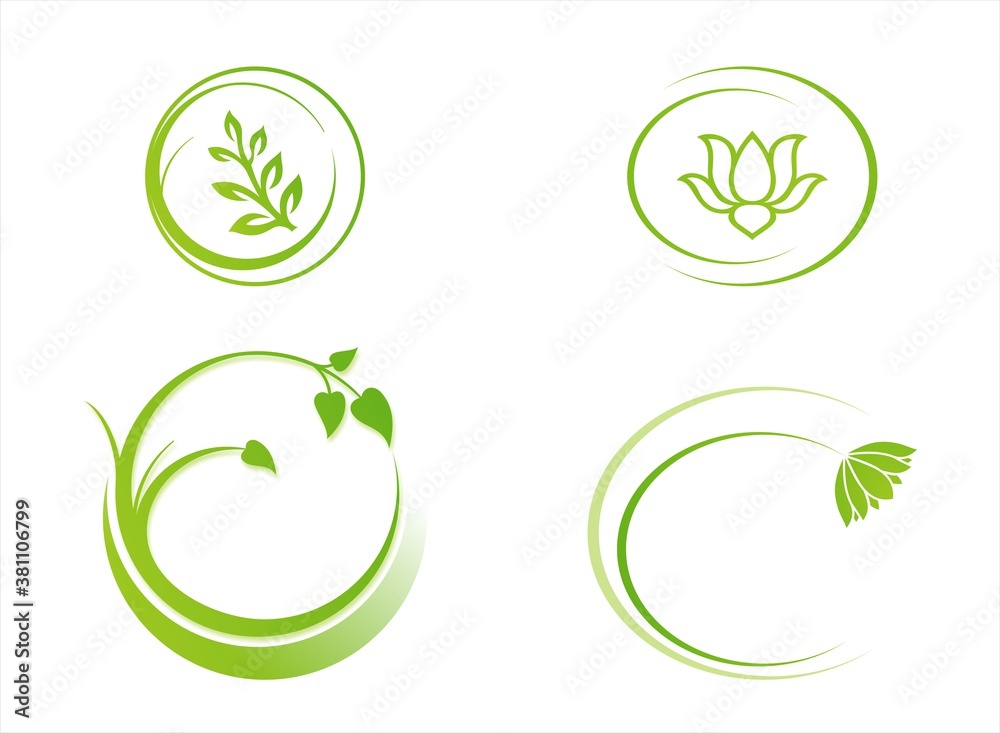 green nature icons, Eco friendly business logo design green nature icons, Eco friendly business logo design