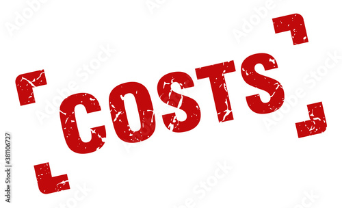 costs stamp. square grunge sign isolated on white background