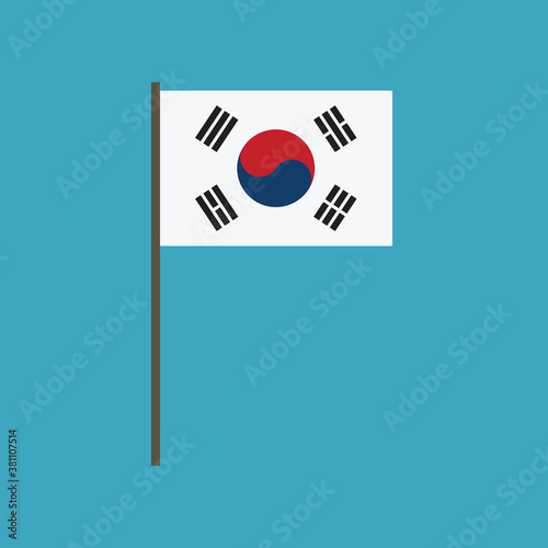 South Korea flag icon in flat design. Independence day or National day holiday concept.