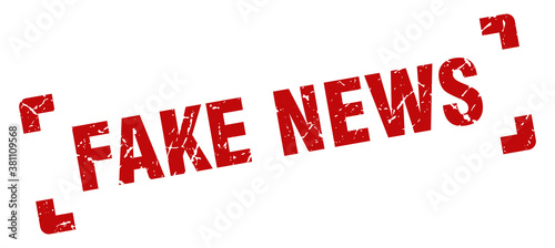 fake news stamp. square grunge sign isolated on white background