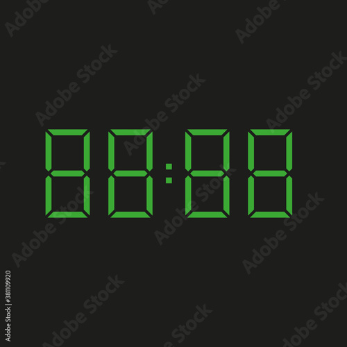 black background of electronic clock with four green numbers and datum 88:88 – repeating eighty eight