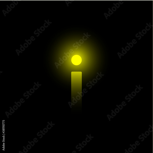 Letter I with a bright dot logo icon vector design